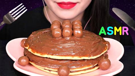 Asmr Nutella Maltesers Chocolate Pancake بان كيك оладьи Coklat 누텔라 몰티져스 팬케이크 먹방 咀嚼音 Mukbang