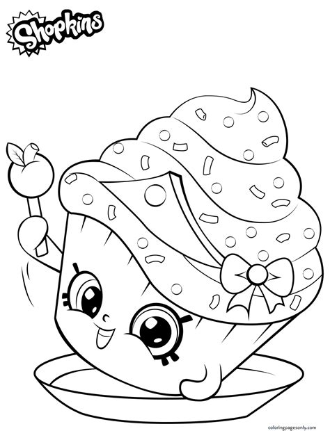 Shopkins Cupcake Princess Coloring Page Free Printable Coloring Pages