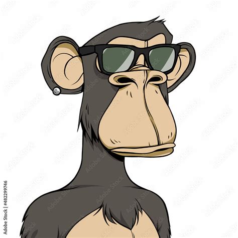 Nft Monkey With Glasses Stock Vector Adobe Stock