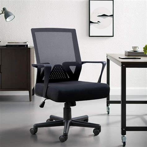 Walnew Office Chair Mid Back Mesh Chair Swivel Computer Chair Lumbar