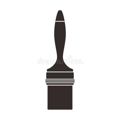 Paintbrush Silhouette Icon On White Background Stock Vector