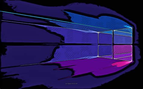 Download Wallpapers Windows 10 Logo 4k Vector Art Windows 10 Drawing