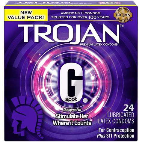 Trojan G Spot Premium Lubricated Condoms 24 Count