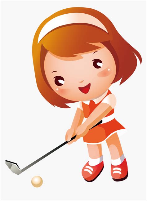 Clip Art Girl Playing Baseball Clipart Girl Playing Golf Cartoon Hd
