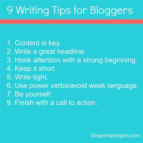 9 Writing Tips For Bloggers Ginger Harrington