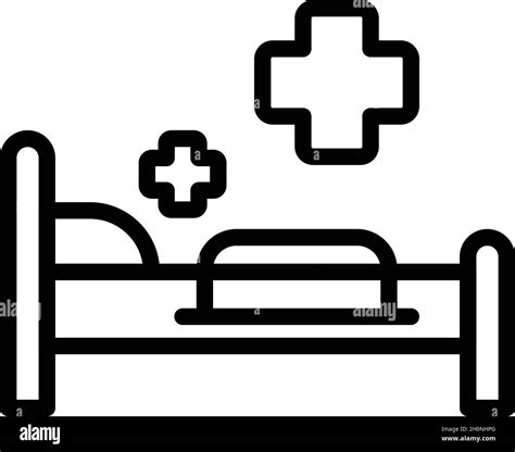 Medical Hospital Bed Icon Outline Vector Medical Patient Room Clinic