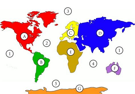 Only 25% of countries have population bigger than 25 millions. Oceans and Continents Map Quiz - By Mr_Egan