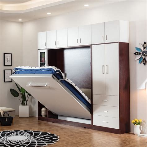 Super Single Vertical Hidden Wall Bed, Space Saving, Foldable Murphy