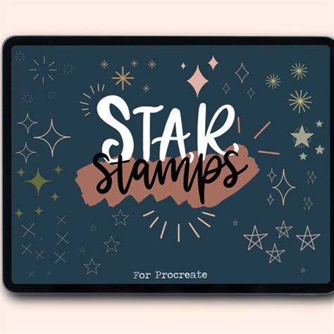 Stars Procreate Brushes 14 Star Procreate Stamps Star Etsy