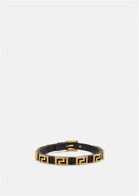Versace Greca Leather Choker ShopStyle Necklaces