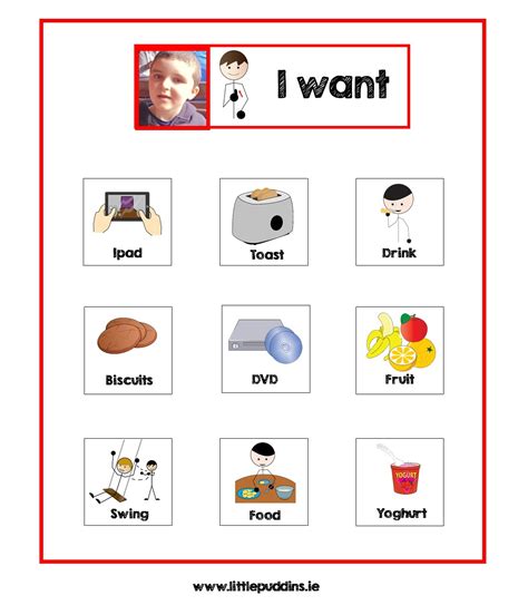 Users simply point to the pictures to indicate their choice. Autism Life Skills - The Little Puddins Blog.