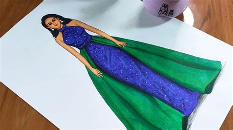 Best Dresses Drawing How To Draw A Girl In Beautiful Dress Fashion