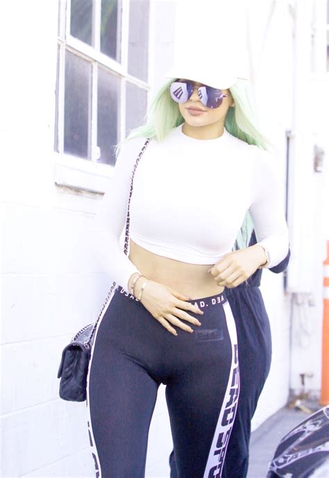 Kylie Jenner Cameltoe And See Through To Thong At A Studio