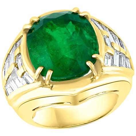 Agl Certified 1310 Ct Emerald Cut Colombian Emerald Diamond 18k Gold