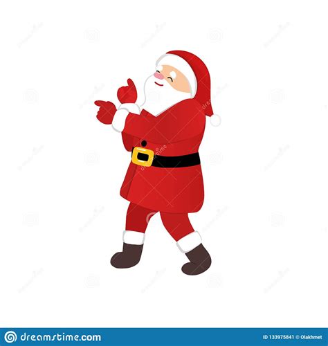 Santa Claus Dancing Disco Cartoon Funny Character Stock Vector