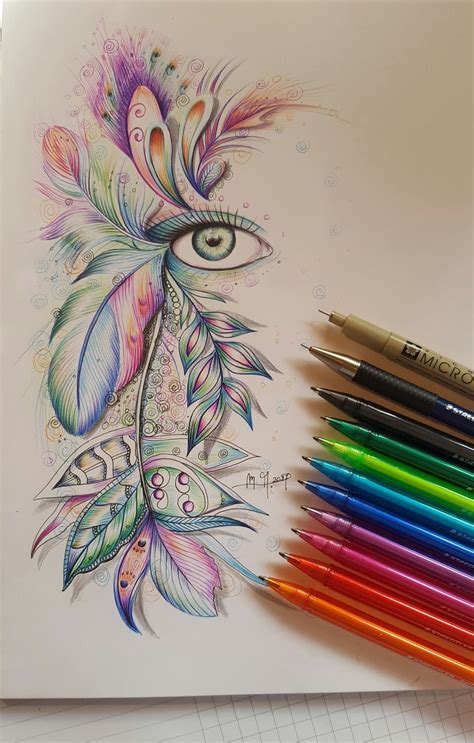 Drawing pencils come in a wide range of styles, colors, and lead types. Martina Arend Zentangle ball point pen | Art inspiration ...