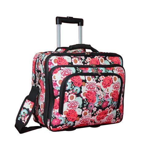 World Traveler 17 Inch Rolling Laptop Case Floral
