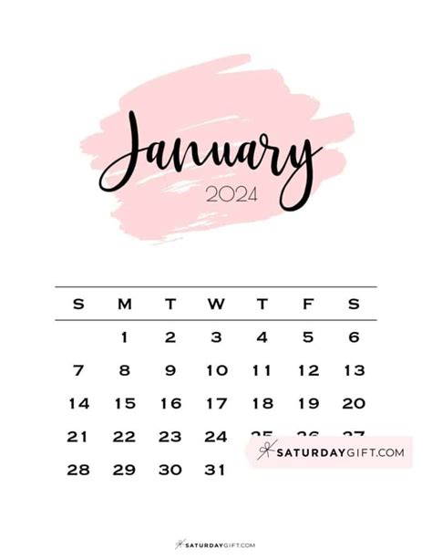 Pink Calendar 2024 Cute And Free Printables Saturdayt