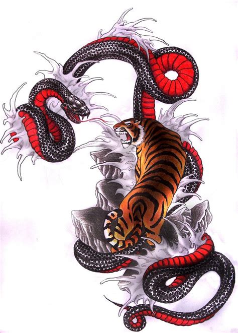 Traditional japanese dragon asian mythological. Tiger vs Snake by Clouds94 on deviantART | Dragon tiger ...