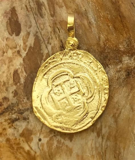 704gp Atocha Coin Pendant In Sterling Silver With 14k Gold Overlay