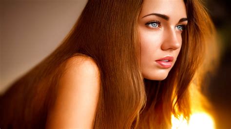 Wallpaper Face Women Redhead Model Long Hair Black Hair Nose