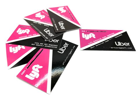 Personalized LYFTUBER 18PT Business Cards Uber Code Card Lyft Referral
