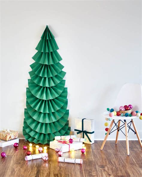 Make It Diy Life Sized Folded Paper Christmas Tree Wall Christmas