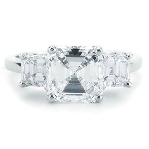 344 Cttw Gia Certified Three Stone Asscher Cut Diamond Engagement Ring