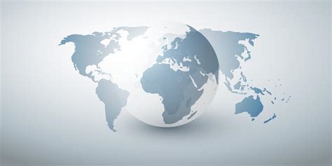 Earth Globe And World Map Design Layout Global Business Technology