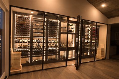 San Juan Capistrano Glass Contemporary Modern Wine Cellar Wine Wall Wine Room Contemporain