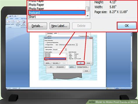 Fill in relevant information within the template. 3 Ways to Make Post Cards in Word - wikiHow