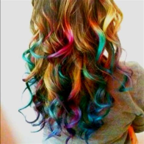 Multi Colored Dip Dye Hair I Like Pinterest Summer