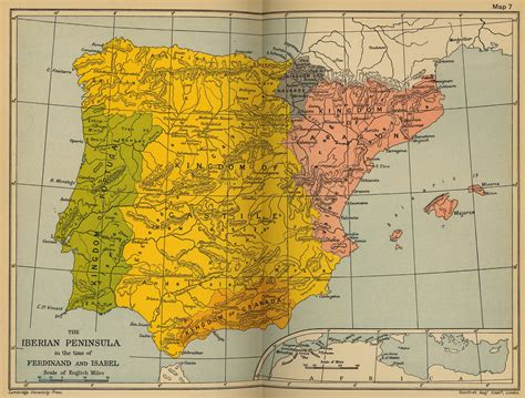 La Península Ibérica En La época De Fernando E Isabel Tamaño Completo