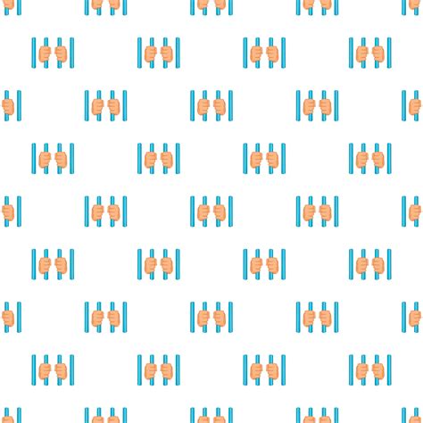 Man behind bars in prison pattern, cartoon style 15101049 Vector Art at