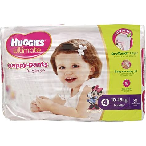 Huggies Nappy Pants Toddler 10 15kg Girl 31 Pack Woolworths
