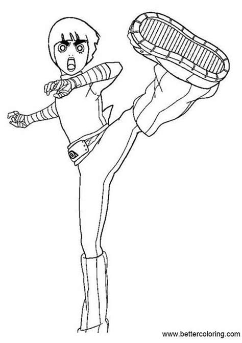 Naruto Coloring Pages Rock Lee - Free Printable Coloring Pages