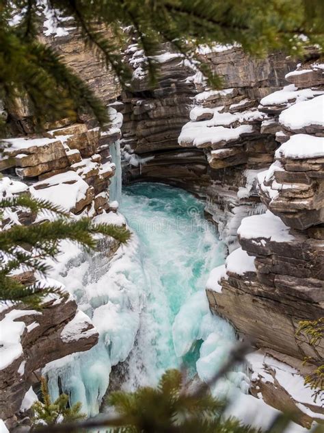 Athabasca Falls In Winter Canada Stock Photo Image Of Canadian