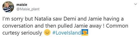 Love Island Viewers Brand Natalia Disrespectful As She Pulls Jamie Away From A Chat With Demi