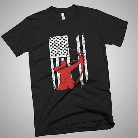 Archery Bow Hunting Usa American Flag T Shirt By Smashingtshirts