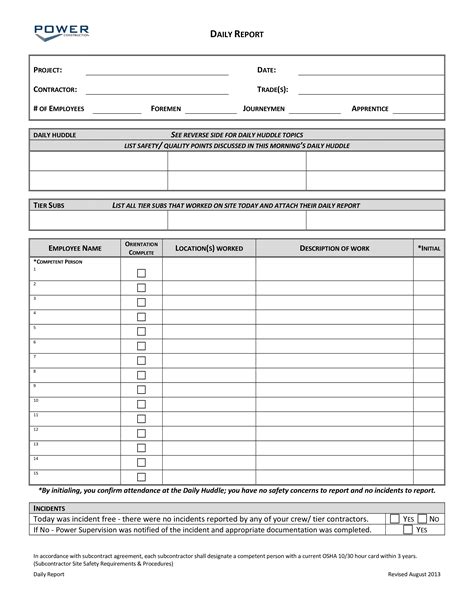 Employee Daily Report | Templates at allbusinesstemplates.com