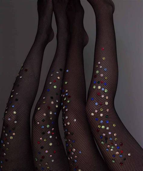 Dotted Crystal Fishnet Tights Fishnet Tights Crystal Tights Glitter