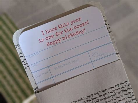 Library Card Birthday Card In A Library Card Pocket Made From Etsy