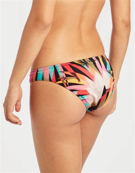 Printed Bikini Bottoms With Strappy Details Sol Searcher Tropic Palm