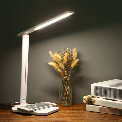 Led Desk Lamp With Wireless Charging And Usb Charging Port Eye Caring