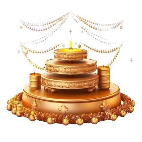 Diwali Mega Sale Concept With Golden Podium For Product And Decorated