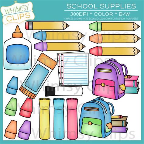 School Supplies Clip Art Images And Illustrations Whimsy