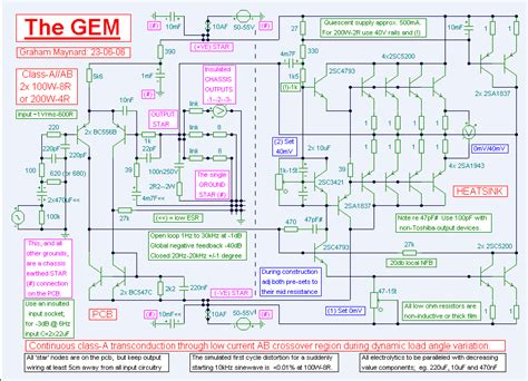 Class td amplifier circuit diagram. Electronic circuit schematic: Electronic Circuit : The GEM, Class-A / AB Amplifier