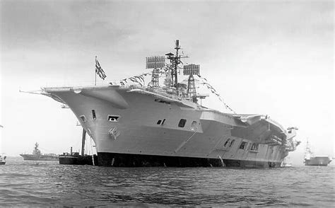 Metal Print Of Hms Ark Royal R07 At Anchor During A Fleet Review