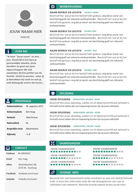 Beter goed gejat dan slecht bedacht, right? Een overzichtelijk, uniek, strak en duidelijk CV