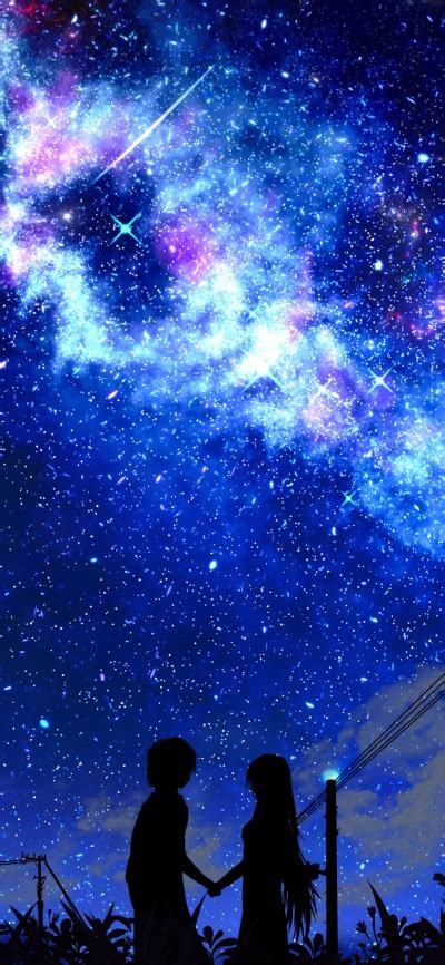 Anime Night Shooting Star Starry Sky 1080x2340 Phone Hd Wallpaper